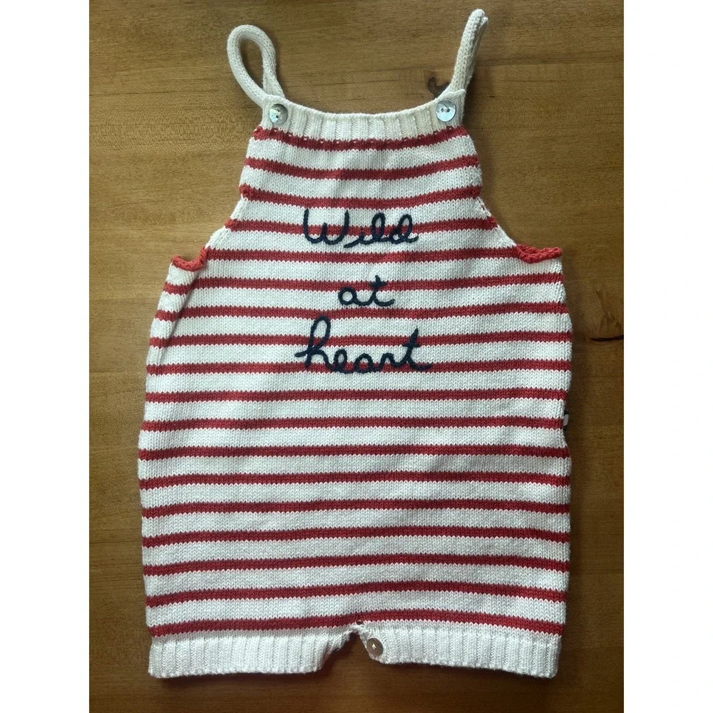 Oeuf Baby Knit Cotton Romper Unisex‎ 12 M Wild at Heart